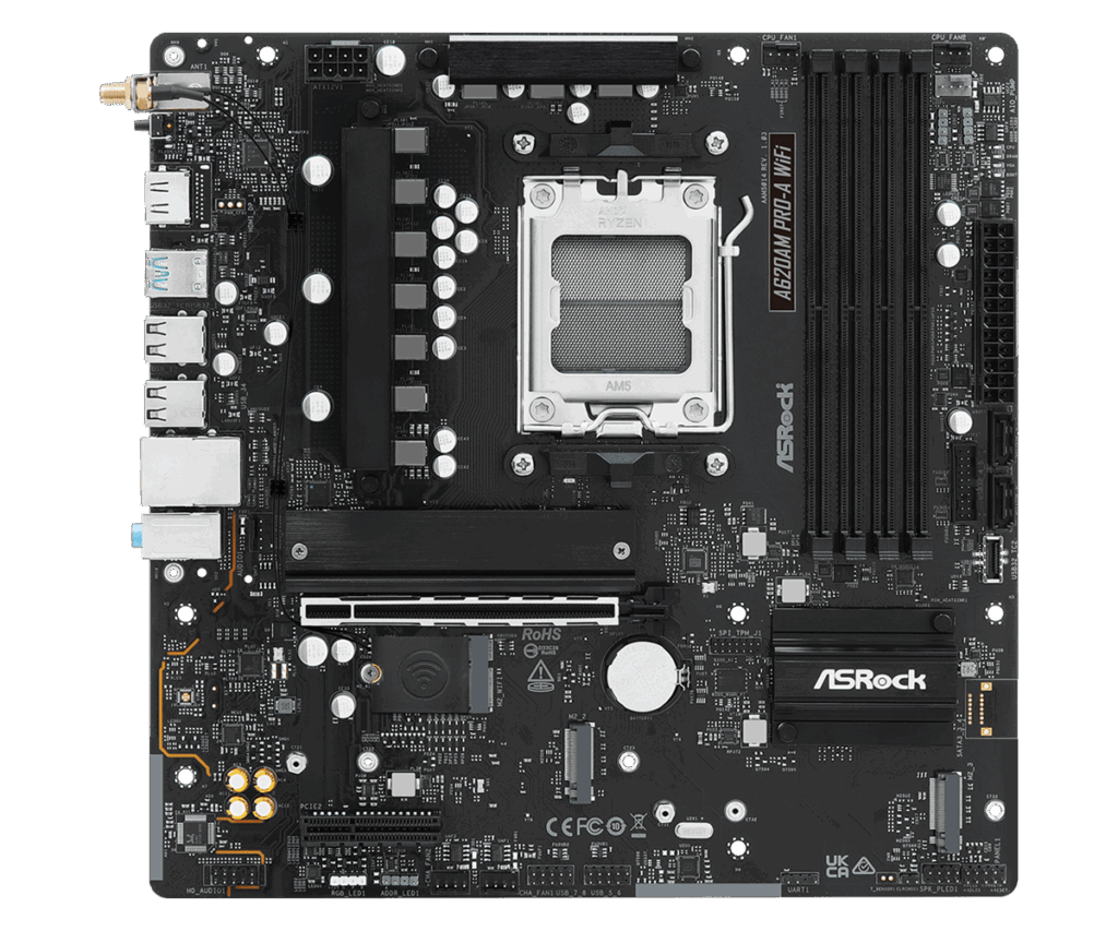 ASRock A620AM PRO-A WIFI alaplap - Image 2